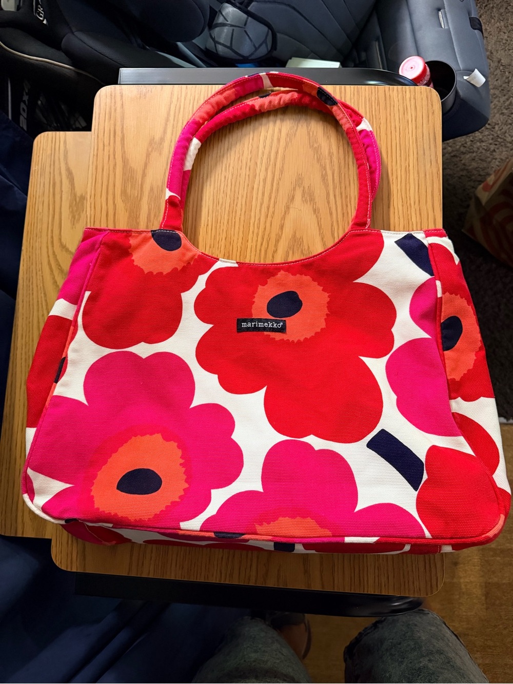 Marimekko Red & Pink Unikko Floral Canvas Tote